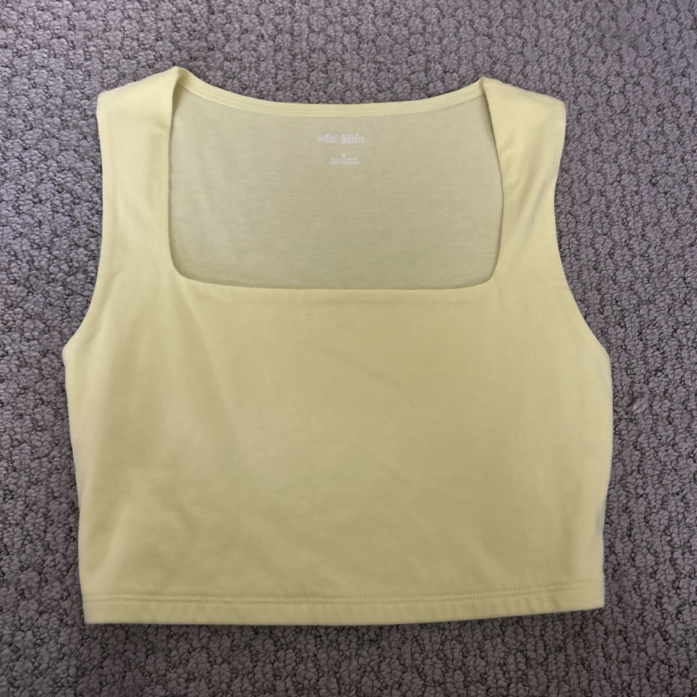 Wild Fable Cream Fitted Crop Tank Top